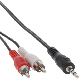 Cable Audio Minijack Estéreo 3,5 mm Macho a 2 RCA Macho 2 m